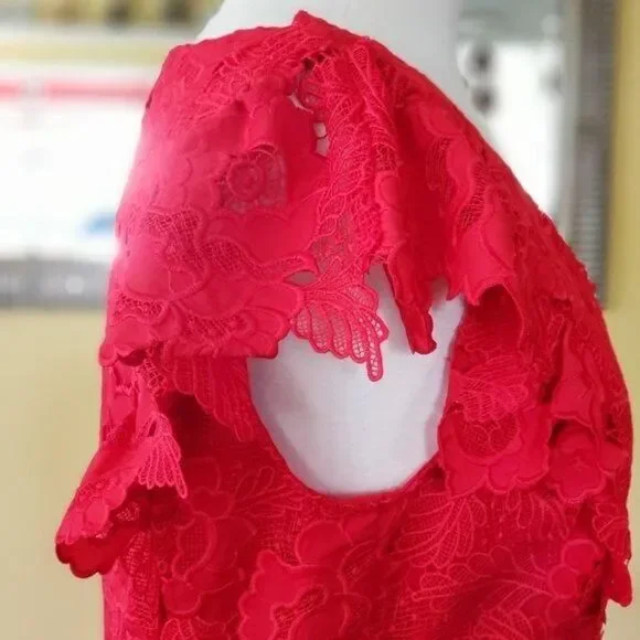 NWT Nanette Lepore Valentine Lace Sheath Dress in Poppy